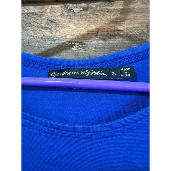 Gudrun Sjoden cotton blue top size XL - Picture 3 of 5